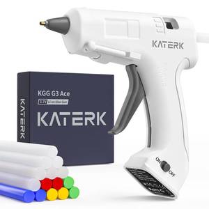lot 10465 image: Katerk 3.7V Cordless Hot Glue Gun Kit with 15 Glue Sticks, 90s Fast Heating
