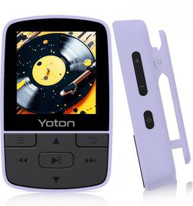 lot 10466 image: Yoton MP3 Player with Bluetooth, Max 64GB, HiFi, Purple, TF Card Required