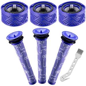 lot 10471 image: Funmit 3 HEPA Filter & 3 Pre Filter Replacement for Dyson V6 Absolute Cordless Stick Vacuums, Compared to Part # 965661-01 & 966741-01