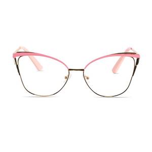 lot 10472 image: Auralice Pink Cat Eye Blue Light Glasses for Women and Men, Semi Rimless Frame, Designer Lightweight Reading Blocker Eyewear for Gaming Rosavia