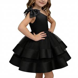lot 10474 image: Girls Flower Dress Sleeveless One Shoulder Birthday Party Formal Prom Gown