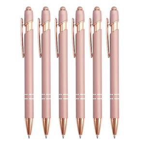 lot 10482 image: Bribobo 6 Pack Ballpoint Pen 2-in-1 Stylus, 1.0 mm Black Ink