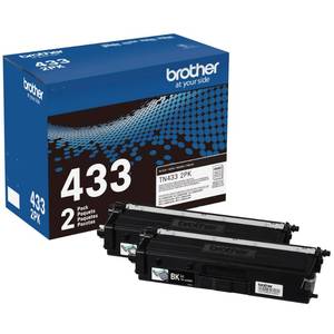 lot 13000 image: Brother Black Toner Cartridge High-Yield Twin Pack TN433 2PK (TN4332PK)  Retail $160.49