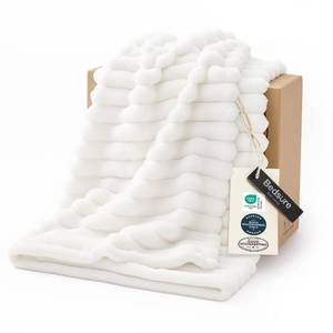 lot 13033 image: Bedsure GentleSoft White Fleece Throw Blanket 50x60 in