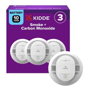 lot 13937 image: Kidde Smoke & Carbon Monoxide Detector 10-Year Battery 30CUD10 3 Pack  Retail $171.97