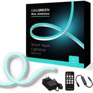 lot 13941 image: Galgreen LED Neon Rope Light 16.4ft Waterproof Dimmable Ice Blue