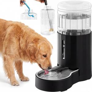 lot 13952 image: CZPET Gravity Dog Water Bowl Dispenser 8L Wide Mouth Black