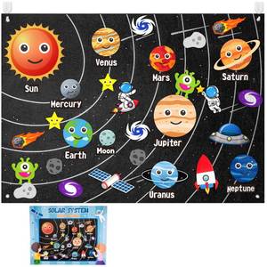 lot 14167 image: WATINC Outer Space Felt Story Board Set 44 Pcs 3.5 Ft