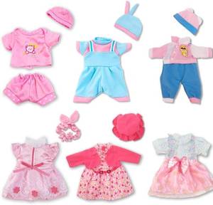lot 14224 image: ARTST Baby Doll Clothes Set 6 Piece Fits 10 11 12 Inch Dolls