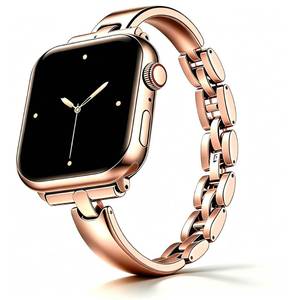 lot 14256 image: Hniqw Gold Apple Watch Band for Women Thin Metal Dress Bracelet 38404142mm