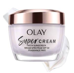 lot 14262 image: Olay Super Cream Face Moisturizer with SPF 30 Sunscreen, Fragrance Free, 1.7 oz