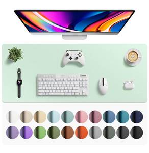lot 14273 image: Aothia Faux Leather Desk Mat Mouse Pad Non-Slip 42 x 17 Inch Aqua