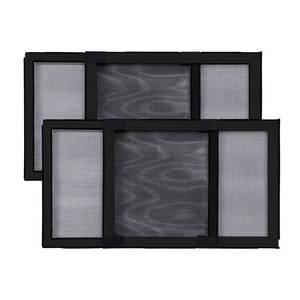lot 17755 image: BafloTEX Adjustable Window Screen, 10 x 14-24 Inch, Black, 2 Pack