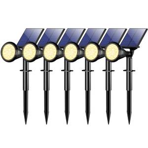 lot 17786 image: WELALO Solar Spotlights Outdoor Waterproof LED Flag Light 6 Pack Warm White