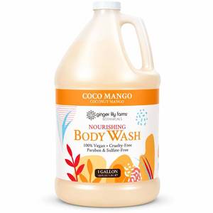lot 17791 image: Ginger Lily Farms Botanicals Nourishing Body Wash Coconut Mango 1 Gallon Refill