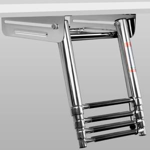 lot 17807 image: XinKunmarine Pontoon Boat Ladder 4 Step Folding Stainless Steel Telescoping