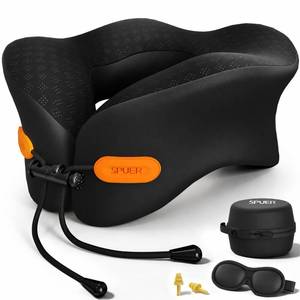 lot 17813 image: Generic Memory Foam Travel Neck Pillow with Adjustable Drawstring