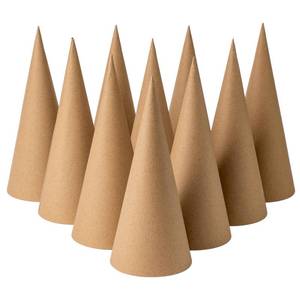 lot 17814 image: Crafjie Paper Mache Cones 10 x 4 In Open Bottom 10 Pcs Brown