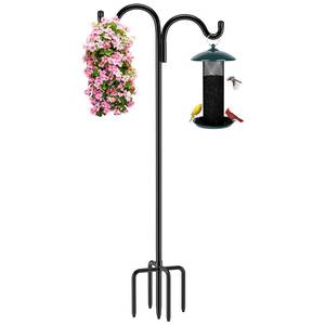 lot 17816 image: Gtongoko Double Shepherds Hook Outdoor 108 Inch Bird Feeder Pole 5 Prong Base
