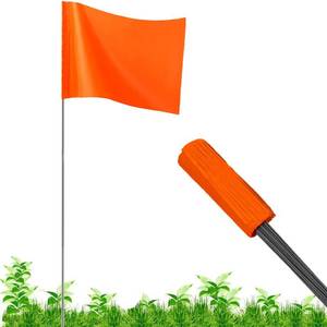 lot 18720 image: JIZHGRAD 100 Pack Orange Marking Flags 16 x 4 x 5 Inch
