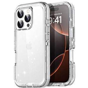 lot 18728 image: AICase Clear Glitter Shockproof Phone Case for iPhone 16 Pro