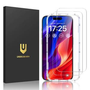 lot 18749 image: UNBREAKcable Tempered Glass Screen Protector 2-Pack for iPhone 16