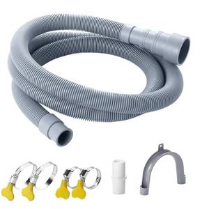 lot 18758 image: Elyfree Washing Machine Drain Hose 5 Ft Universal Extension Kit with Clamps