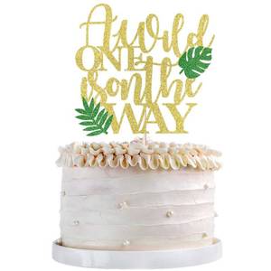 lot 18779 image: Qertesl Cake Topper A Wild One Is On The Way Safari Jungle Animal 6.3 x 6.1 In