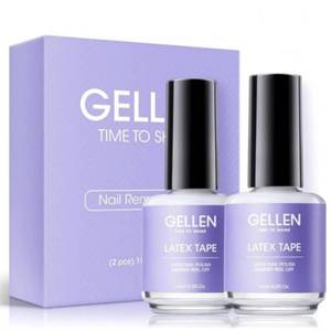 lot 18780 image: Gellen Liquid Latex for Nails Peel Off Protector 2 Pack 1 Fl Oz White