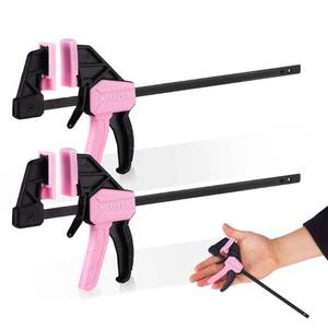 lot 18786 image: WORKPRO 2-Pack 6-Inch Mini Bar Clamp Set, 50 lbs Load Limit