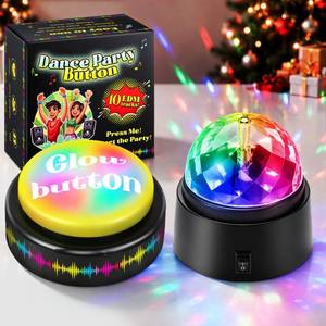 lot 18789 image: Feekoon Music Button with Disco Ball Light Set, 10 EDM Tracks