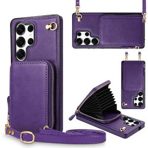 lot 18826 image: JAKPAK Wallet Case with Card Holder & Lanyard for Samsung Galaxy S25 Ultra