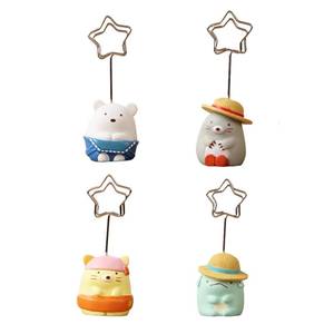 lot 18837 image: Fsocpen 4 Pcs Table Number Holders Resin Place Card Memo Clip Stands