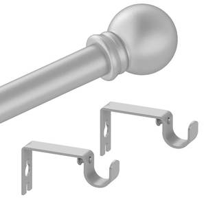 lot 18840 image: Authandis Adjustable Window Curtain Rod 58 Inch Diameter 32-48 Inches Silver