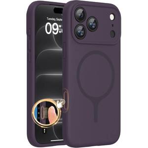 lot 18843 image: Miracase Magnetic Liquid Silicone Phone Case Dark Purple for iPhone 18 Pro