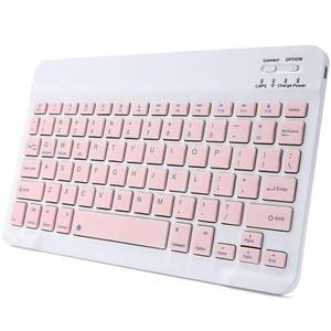 lot 18846 image: KUNSI Wireless Bluetooth Keyboard for iPad Rechargeable Slim Pink