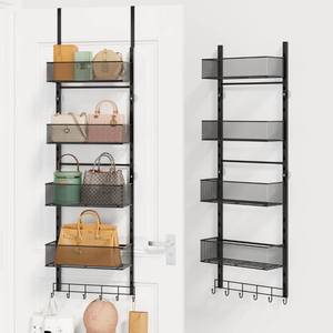 lot 19602 image: SWTYMIKI Over the Door Purse Organizer with 4 Baskets and 6 Hooks