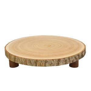 lot 19603 image: Rustic Wood Cake Stand 10-11 Inch Wood Slice with Legs