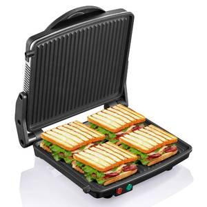 lot 19609 image: Elysium Panini Press Grill 4 Slice Sandwich Maker 180° Open Design