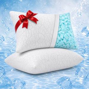lot 19610 image: Cooling Memory Foam Bed Pillows Queen Size Firm Set of 2