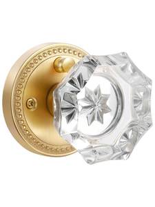 lot 19612 image: SORWDUERM Gold Privacy Door Knob Crystal Glass Interior 2-38 Latch