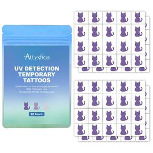 lot 20062 image: Attyxfica UV Detection Sunscreen Reminder Tattoo Stickers 80 Count
