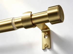 lot 20081 image: NowTopic Gold Adjustable Curtain Rod 18 to 60 Inch 1 Inch Diameter