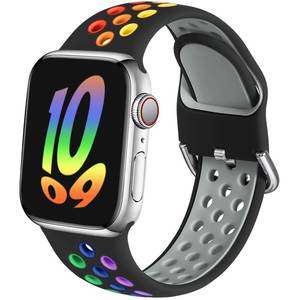 lot 20094 image: Muranne Silicone Sport Band for Apple Watch 42mm 44mm 45mm 46mm 49mm