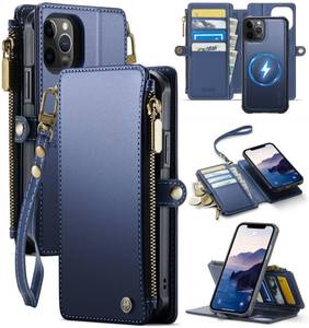 lot 20099 image: ZipFoldy Wallet Phone Case Magnetic Navy Blue For iPhone 12 Pro Max