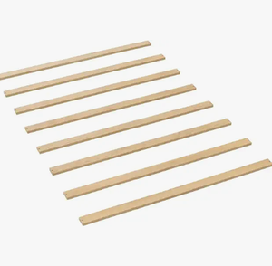 lot 1594 image: Wooden Slat Bundle with Red Fabric Tag and White Strap twin size