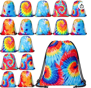 lot 1581 image: Patelai 24 Pcs Colorful Tie-Dye Backpacks Supply Kits in Individual Plastic Wrap