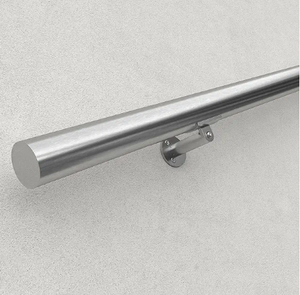 lot 11090 image: Muzata HK27 Wall Mount Handrail Brushed Stainless Steel Round Tube