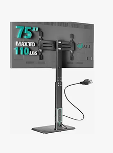 lot 11108 image: Floor TV Stand w Pole and TV Mounting Brackets