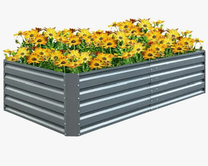 lot 19582 image: Steel Raised Garden Bed Kit 80in x 40in x 16in Zinc Item 2039-GAL-6